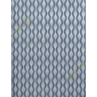 Blue silver grey vertical bold lines with horizontal pin stripes home decor wallpaper for walls